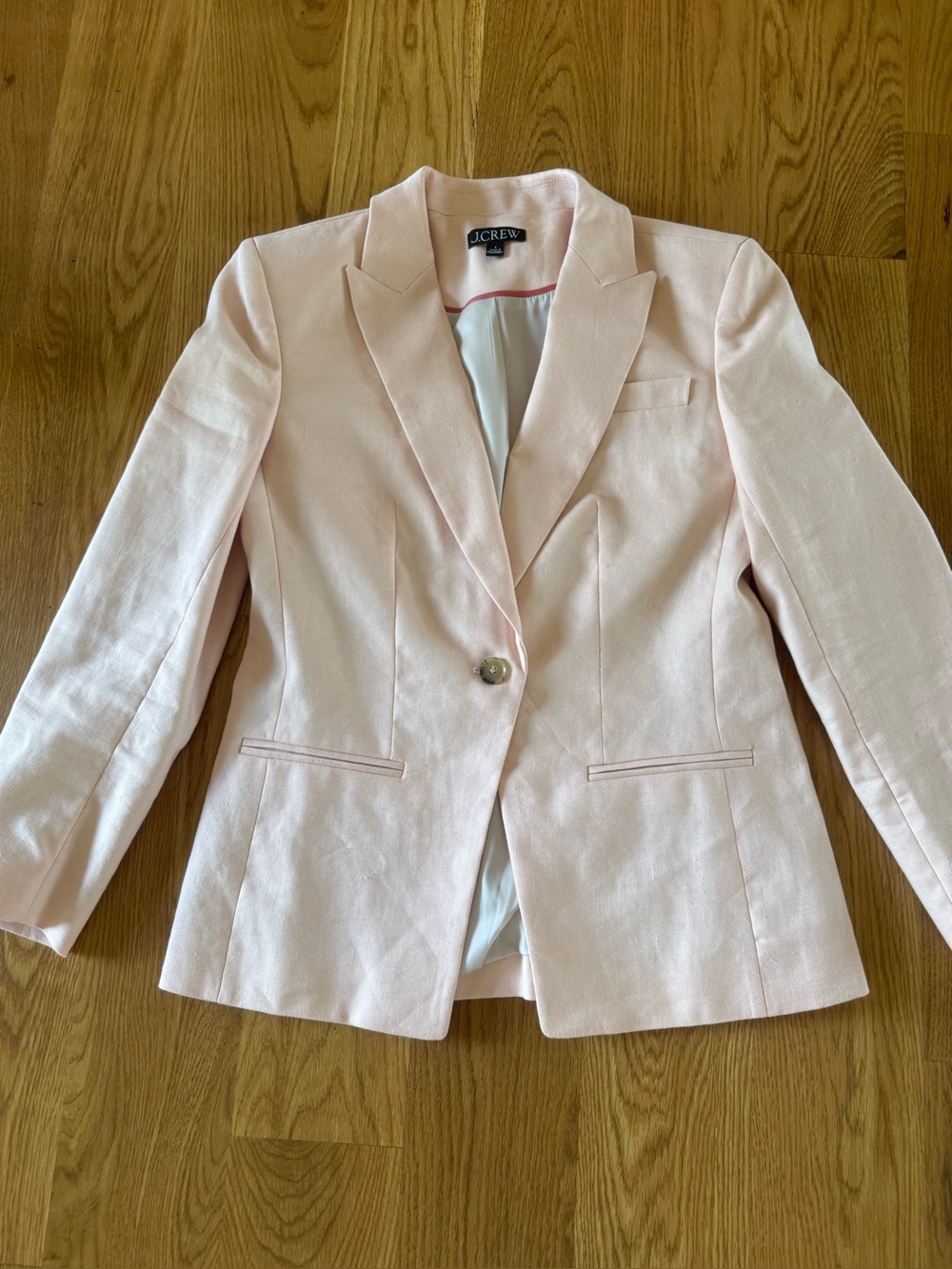 J. Crew Light Pink Single-Button Tailored Blazer